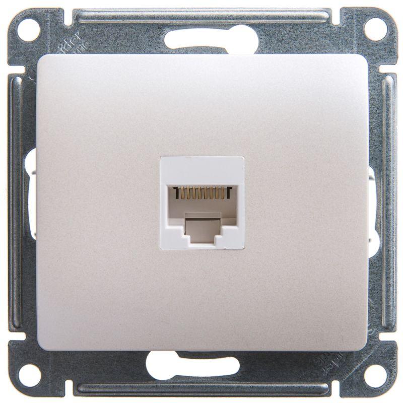Механизм розетки комп. 1-м Glossa RJ45 CAT.5E перламутр SchE GSL000681K