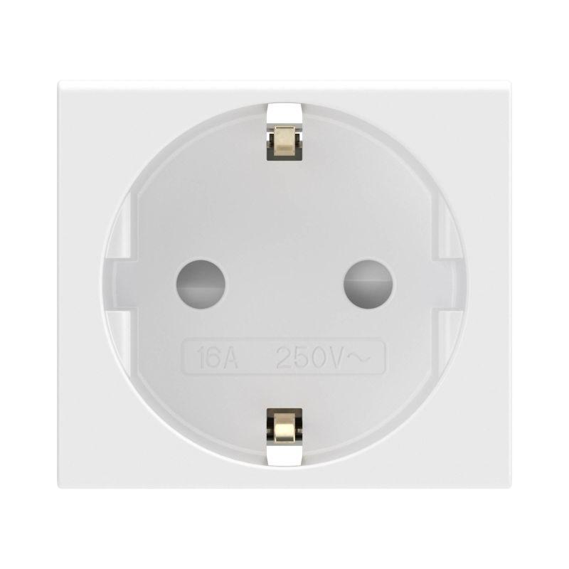 Розетка 1-м СП 2мод. Viva 16А IP20 2Р+Е с заземл. защ. шторки бел. DKC 45005