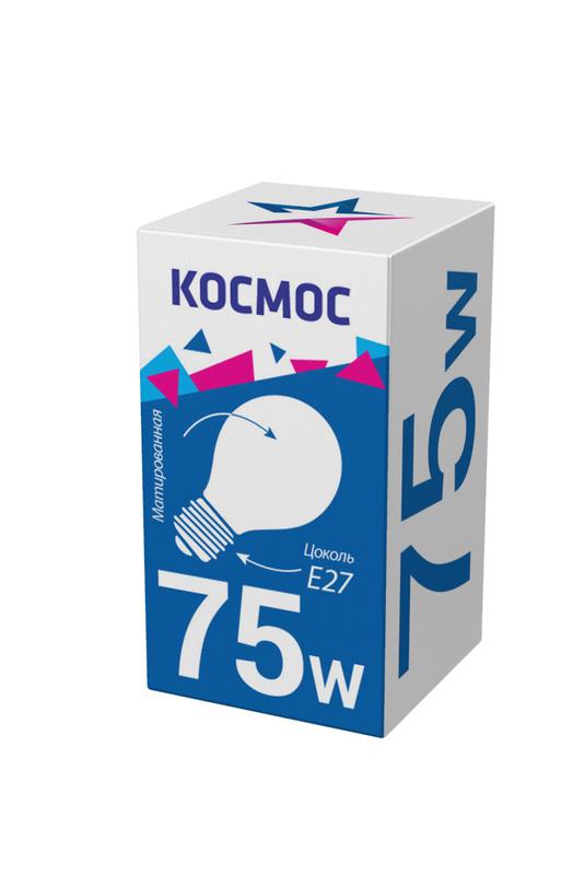 Лампа накаливания A50/A55 75Вт матовая E27 220-240В КОСМОС LKsmSt55Fr75E27 v2