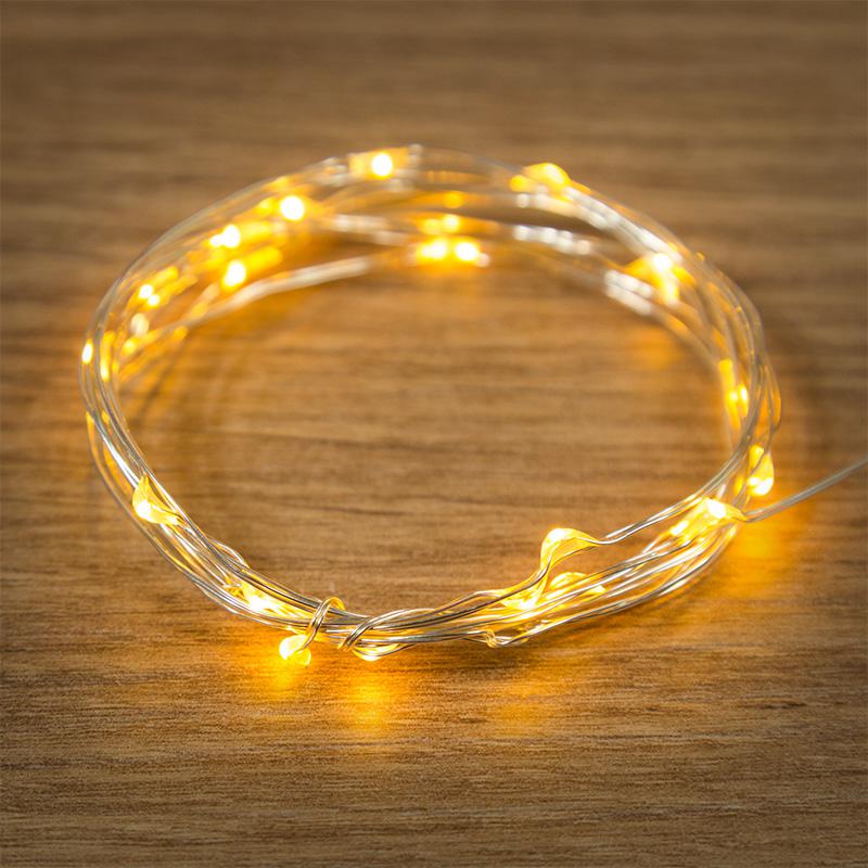 Гирлянда "Роса" 2м 20LED желт. прозр. провод 2Вт 4.5В IP20 NEON-NIGHT 303-001
