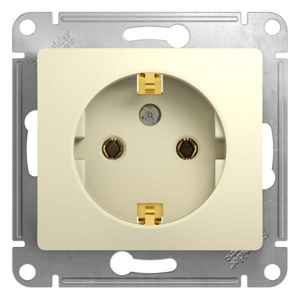 Механизм розетки 1-м СП Glossa 16А IP20 с заземл. беж. SchE GSL000243