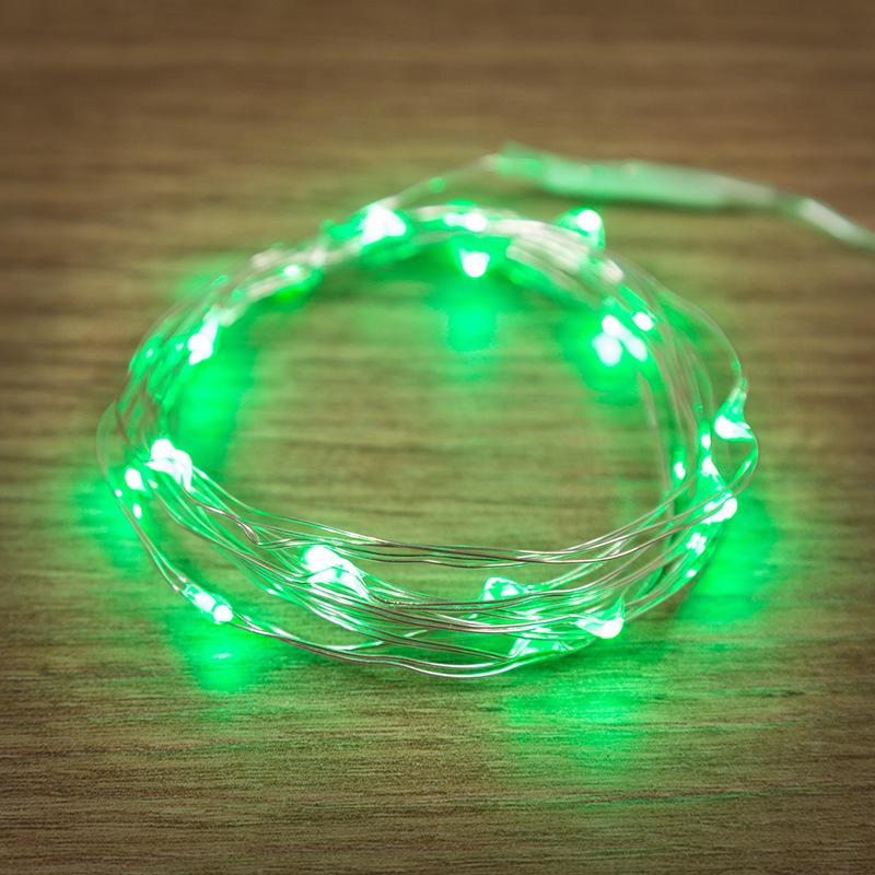 Гирлянда "Роса" 2м 20LED зел. прозр. провод 2Вт 4.5В IP20 NEON-NIGHT 303-008